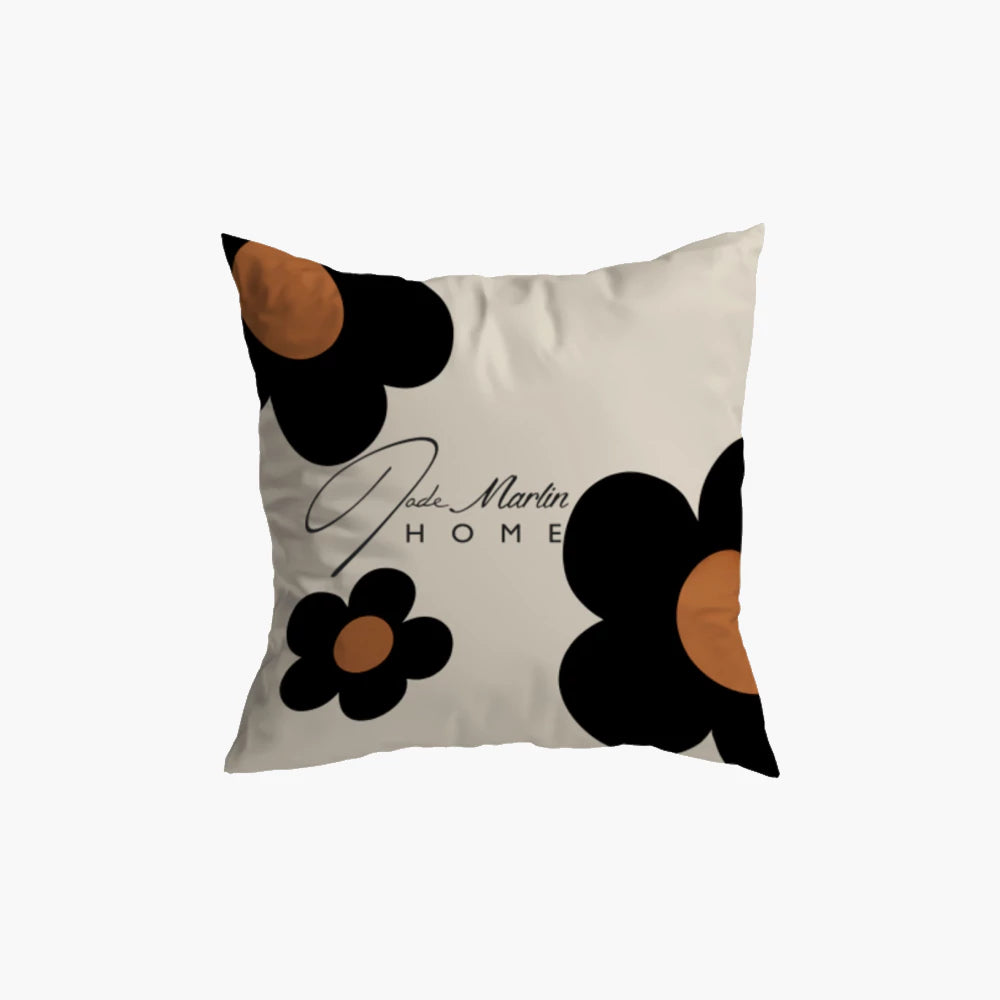Midnight Blossom Jacquard Pillow