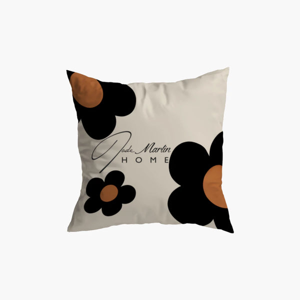 Midnight Blossom Jacquard Pillow